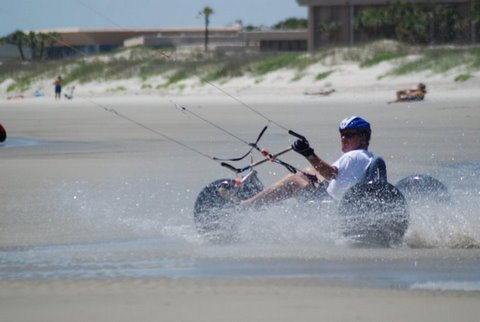 Going through a tidal pool in the buggy