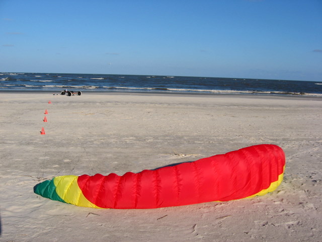 Plastic cones used to mark kite lines
