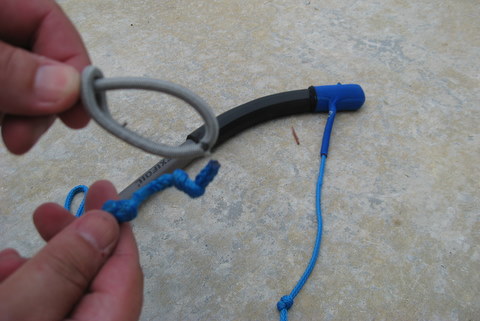 photo of completed loop for a larks head knot