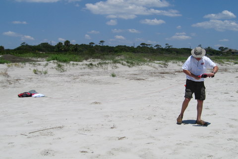 walking sideways upwind and unwinding lines